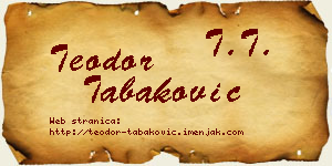 Teodor Tabaković vizit kartica